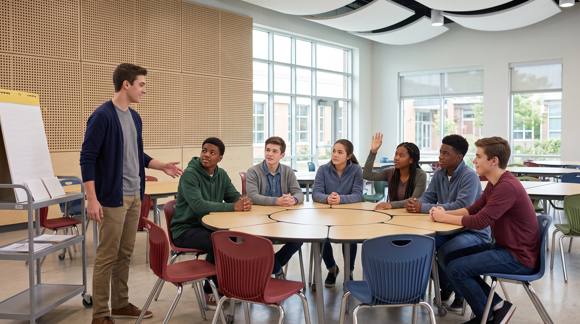 Building confidence through guided group practice.